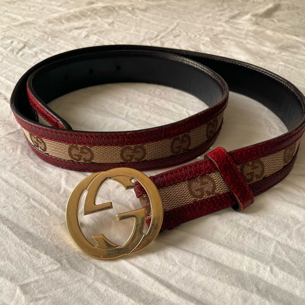 Gucci Burgundy Leather Belt